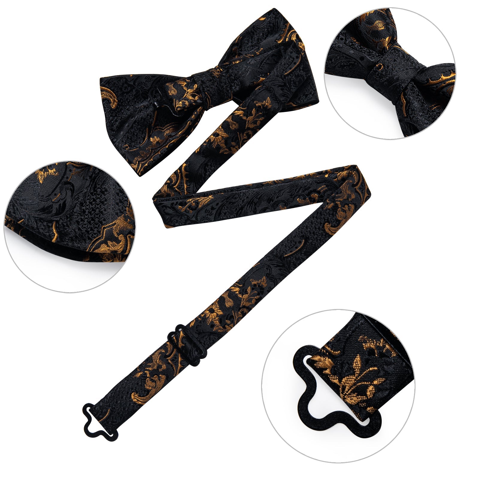 GentCrest Black Paisley Bowtie Set - Image 6