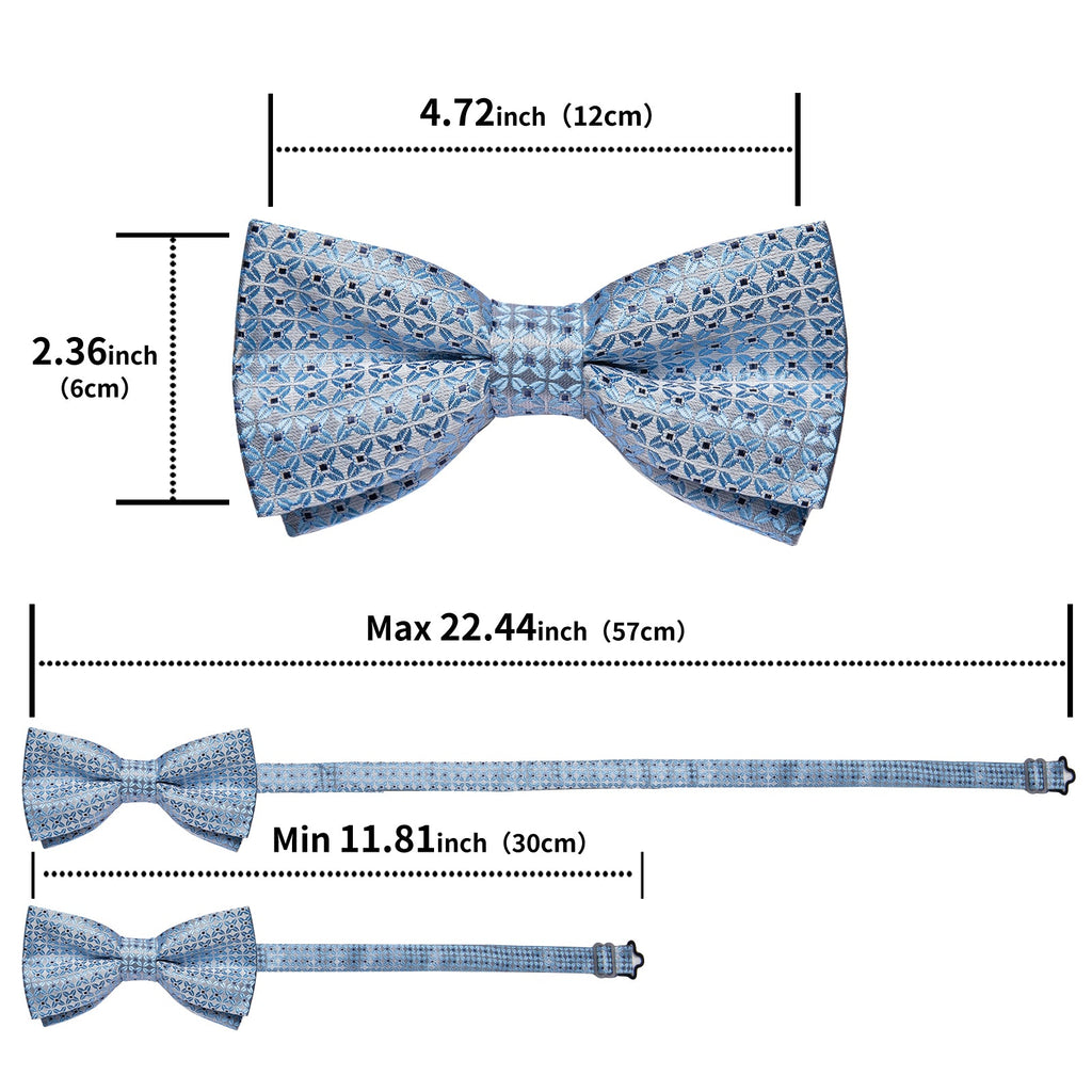 GentCrest Blue Geometric Bowtie Set - Image 6