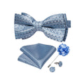 GentCrest Blue Geometric Bowtie Set - Image 1