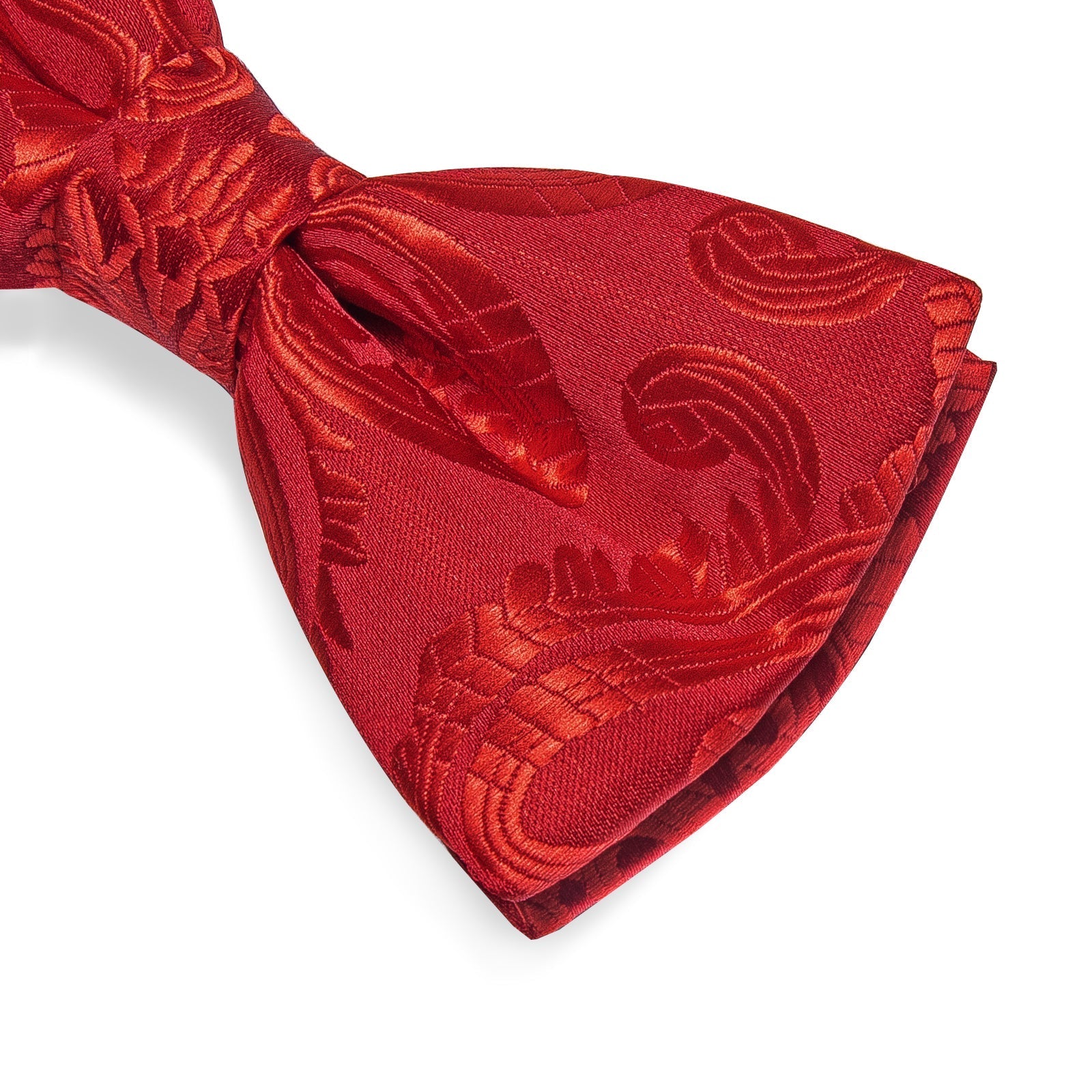 Fire Red Paisley Bow Tie Set - GentCrest - View 3