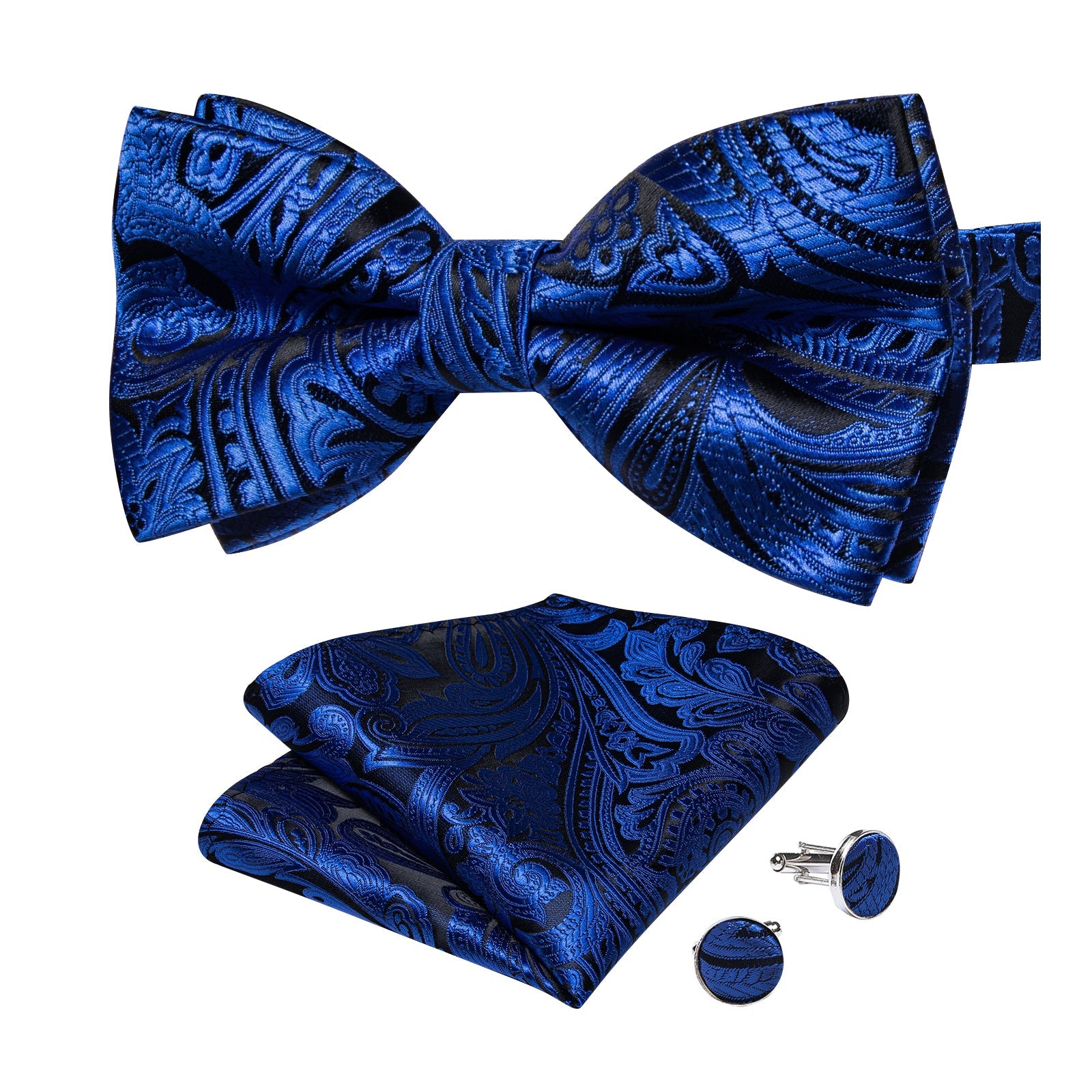 GentCrest Black Paisley Bowtie Set - Image 4
