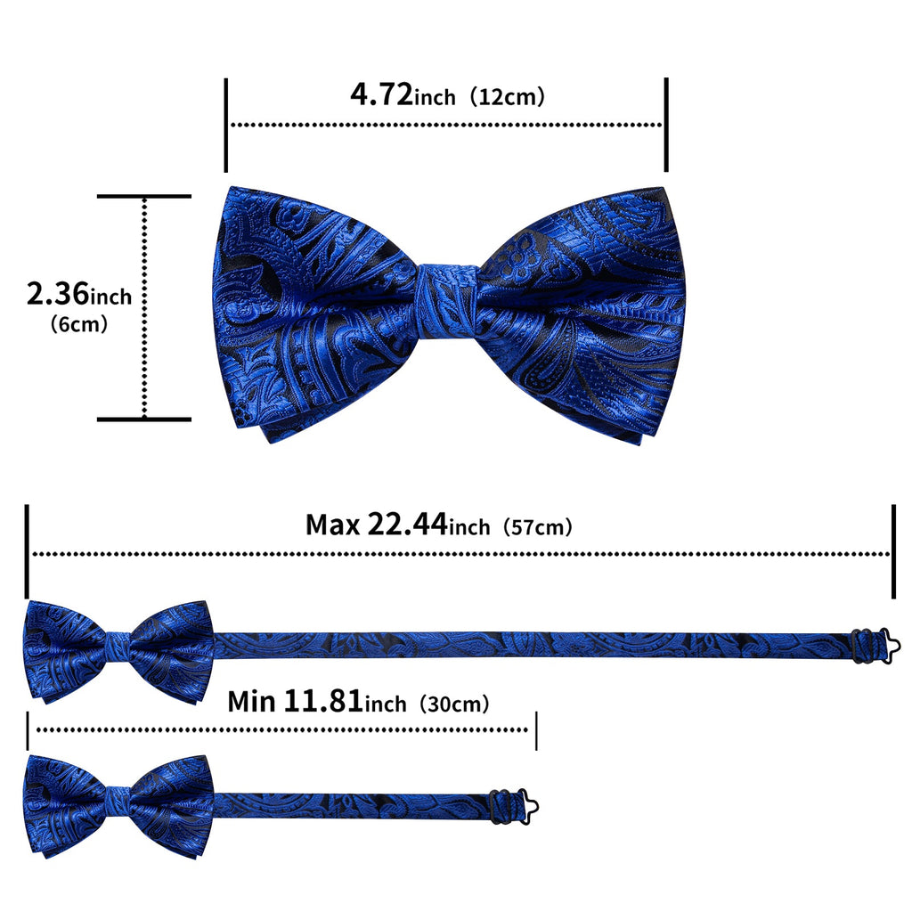 GentCrest Black Paisley Bowtie Set - Image 10