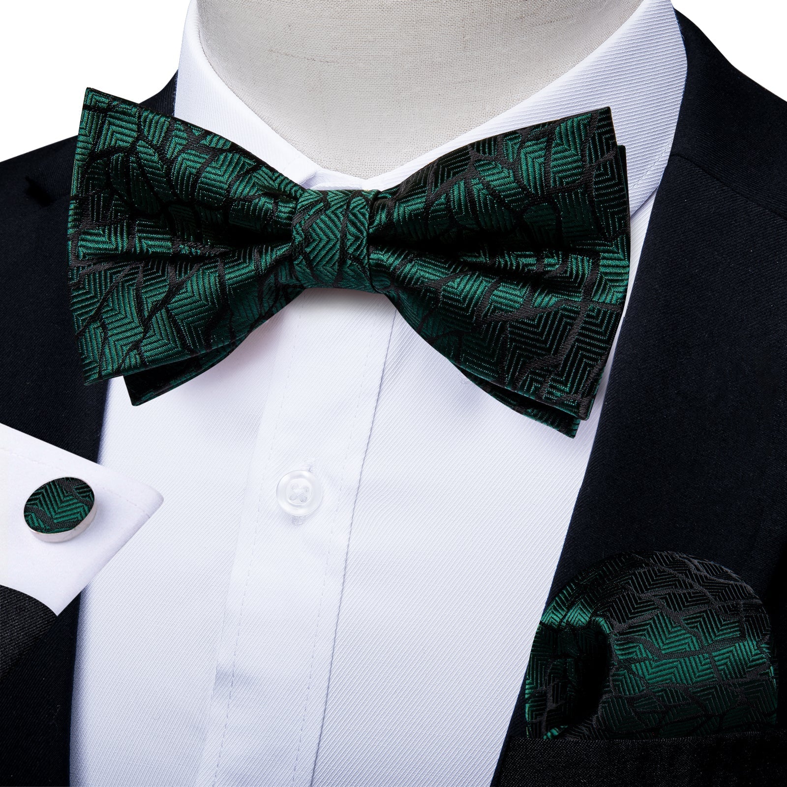 GentCrest Black Striped Bowtie Set - Image 1