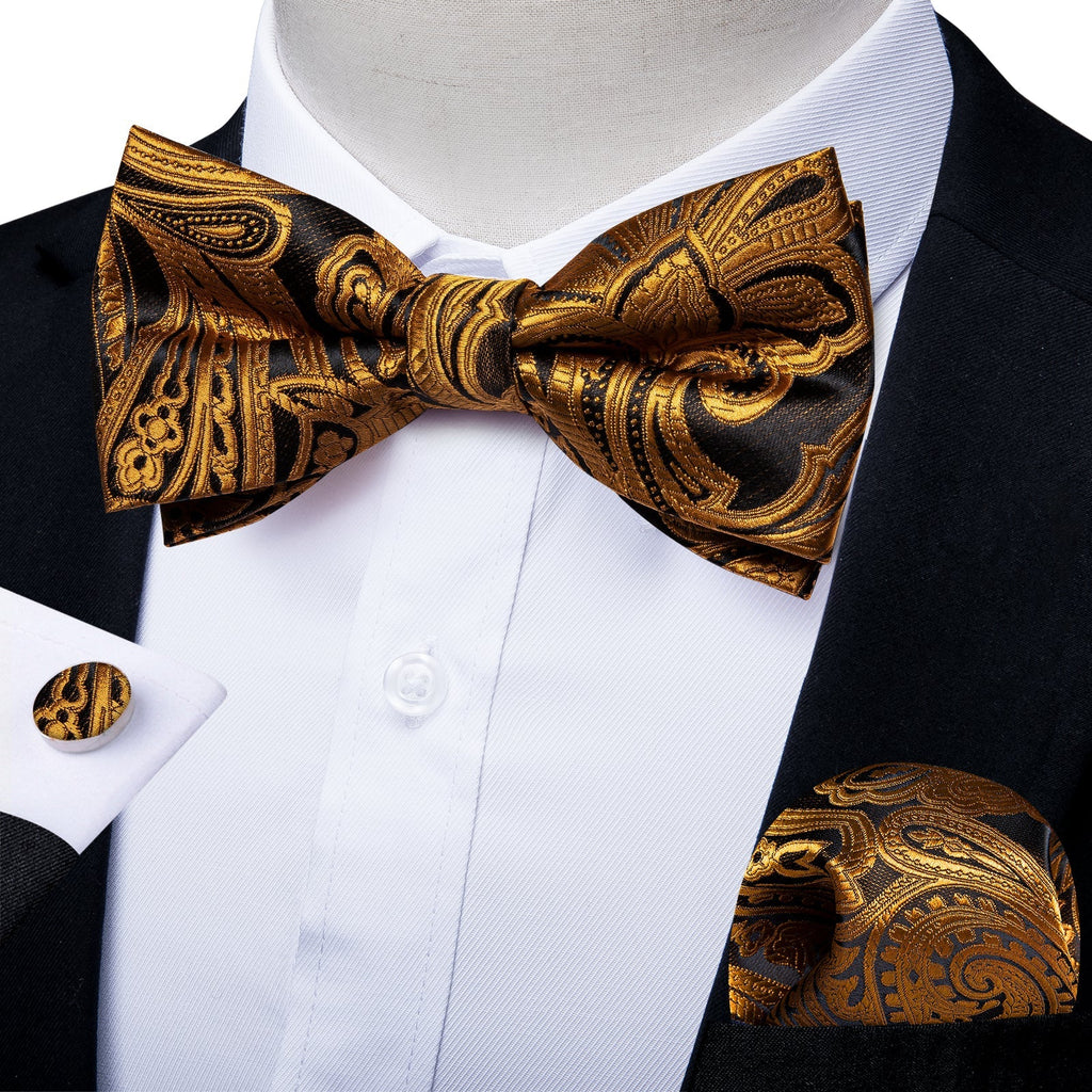 GentCrest Black Floral Bowtie Set - Image 1