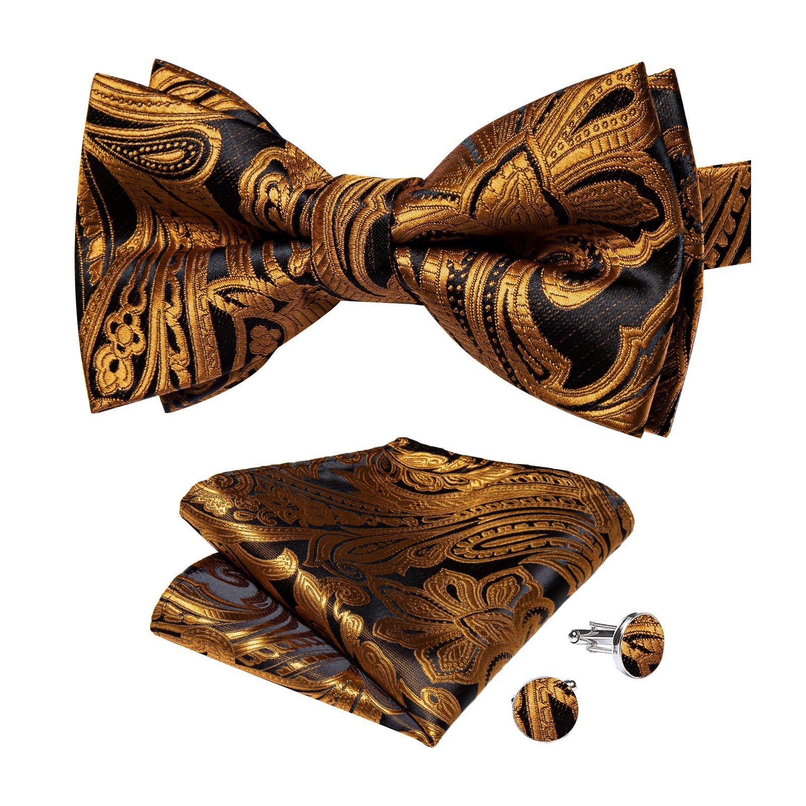 GentCrest Black Floral Bowtie Set - Image 4