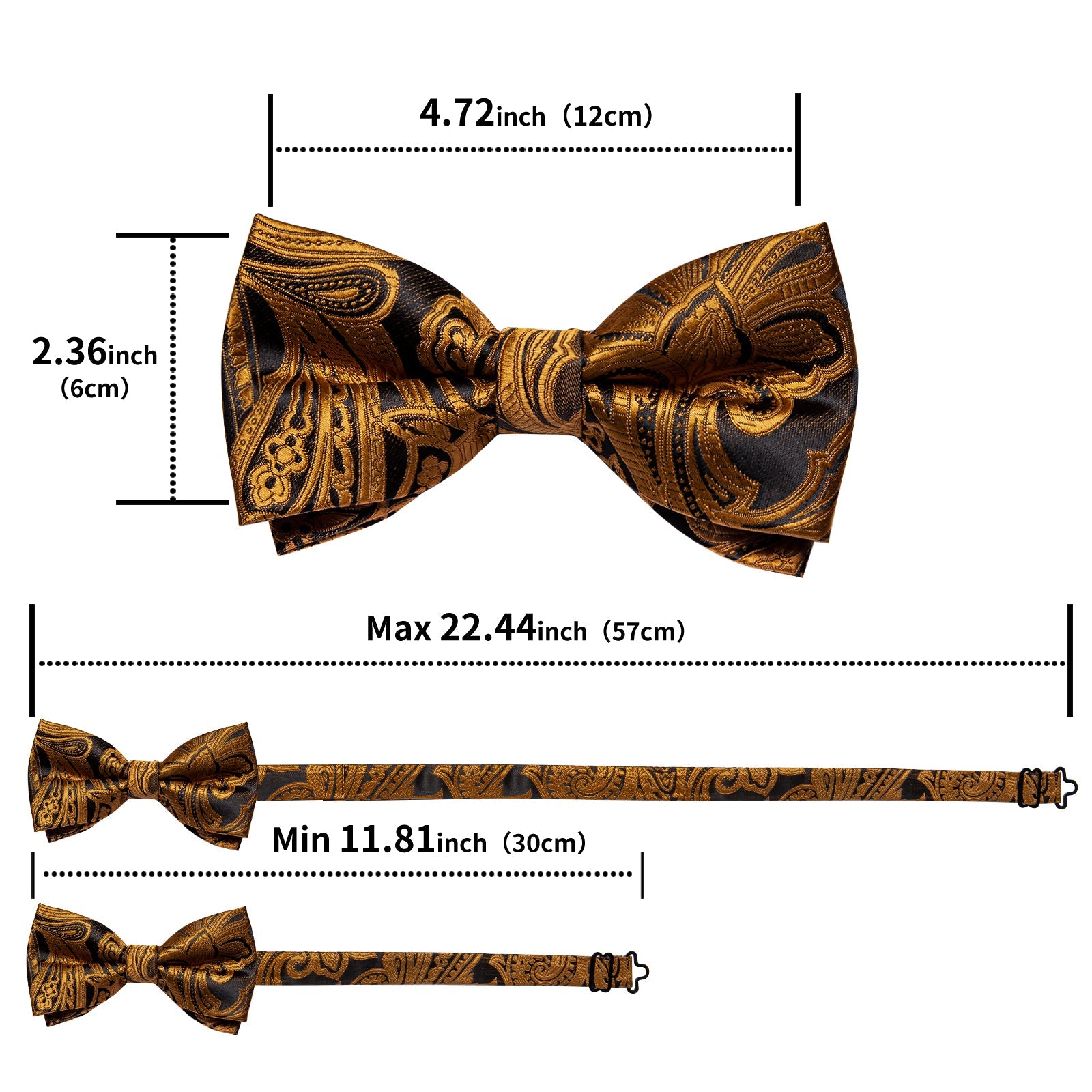 GentCrest Black Floral Bowtie Set - Image 6