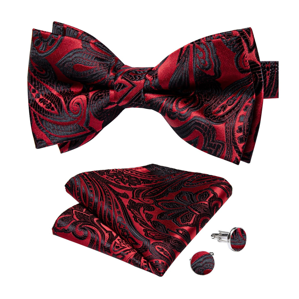 GentCrest Black Paisley Bowtie Set - Image 4