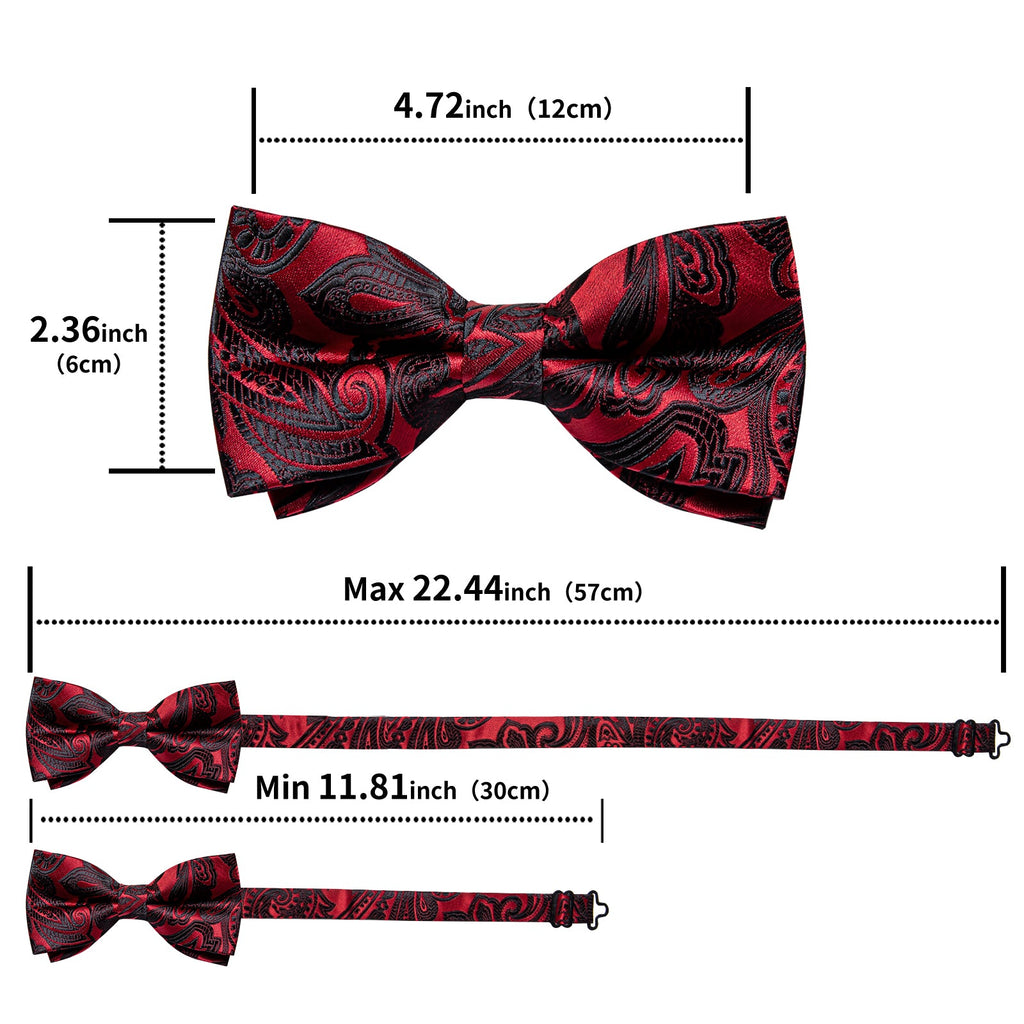 GentCrest Black Paisley Bowtie Set - Image 6