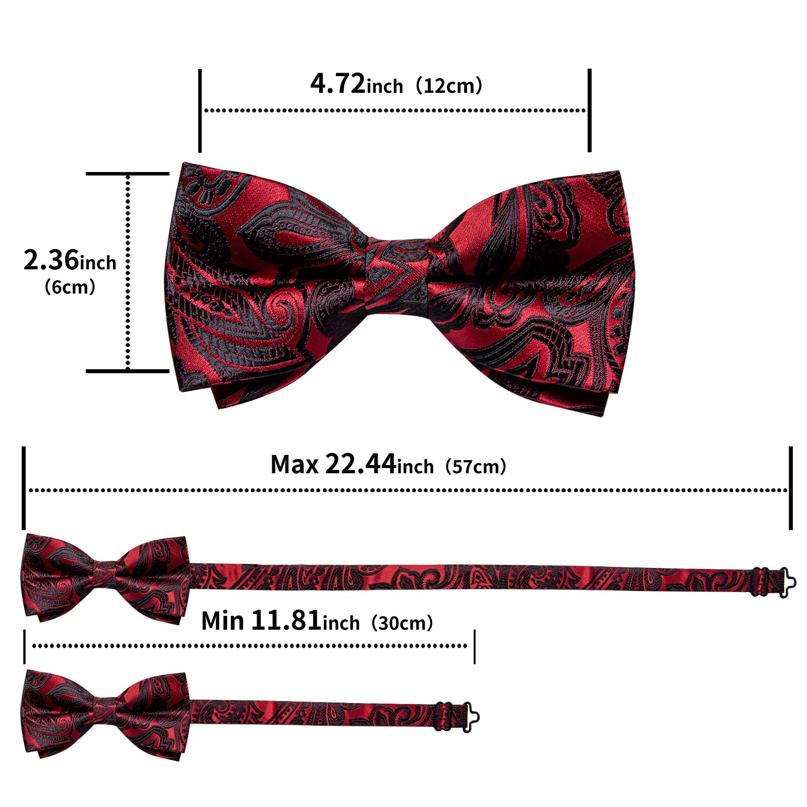 GentCrest Black Paisley Bowtie Set - Image 6