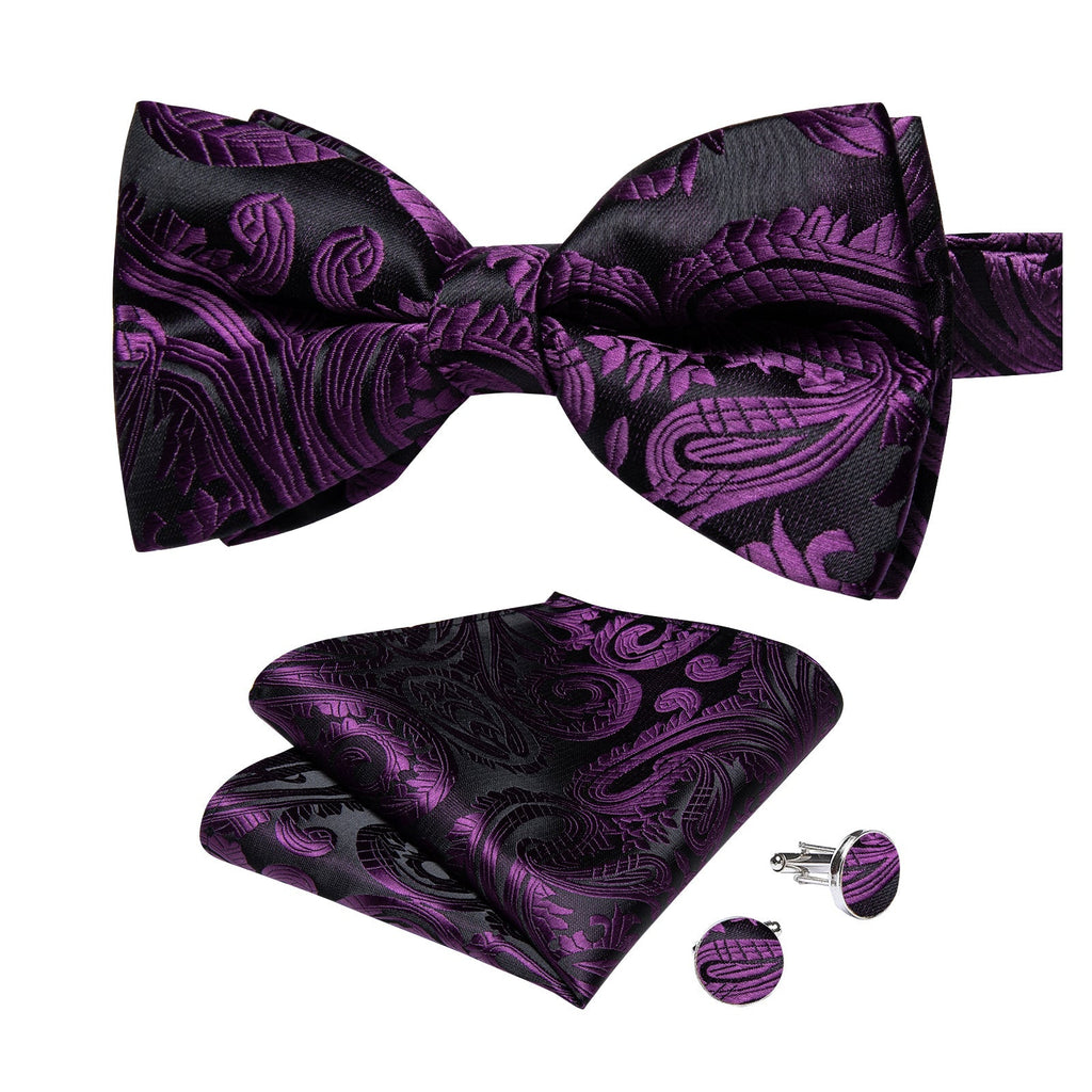 GentCrest Black Paisley Bowtie Set - Image 4