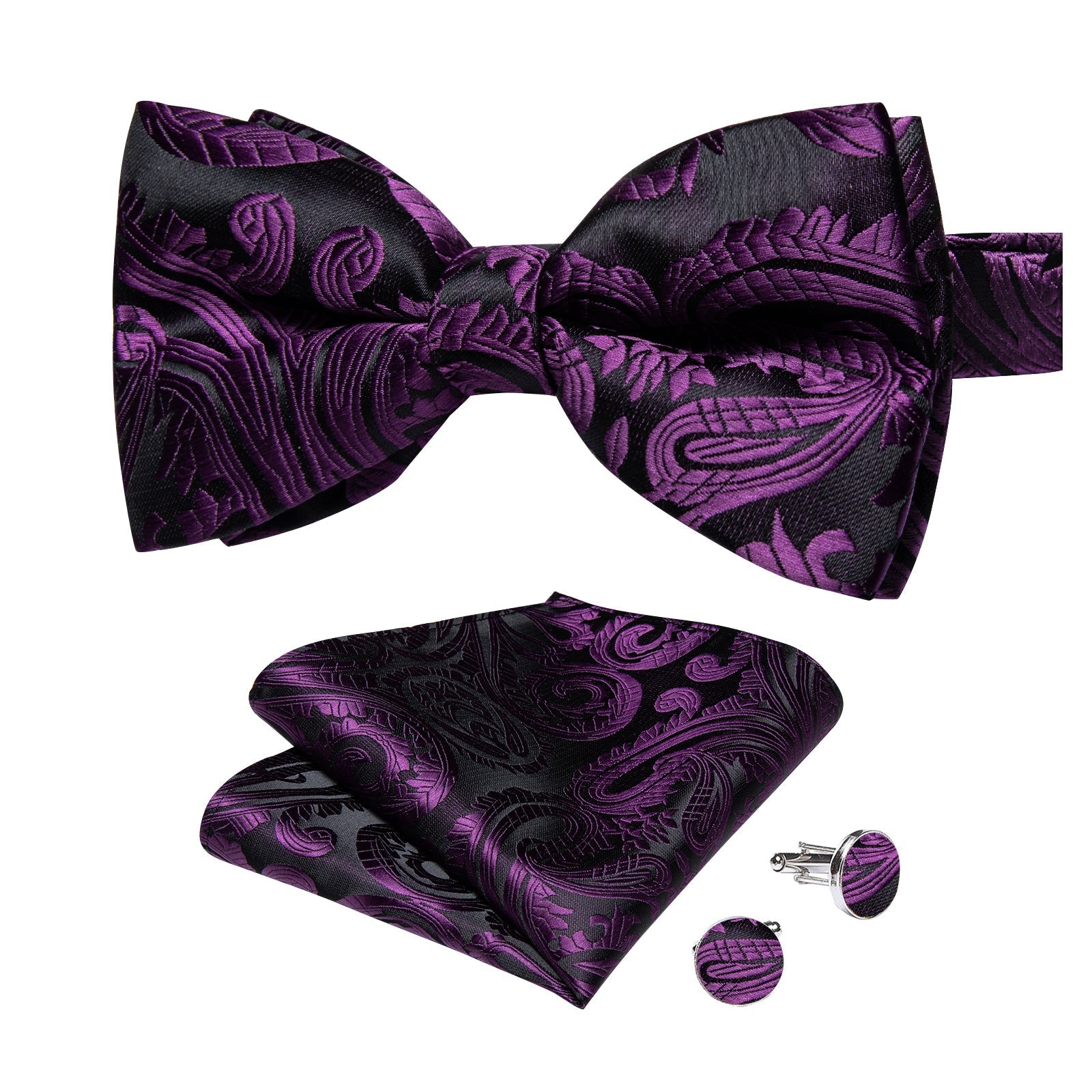 GentCrest Black Paisley Bowtie Set - Image 4