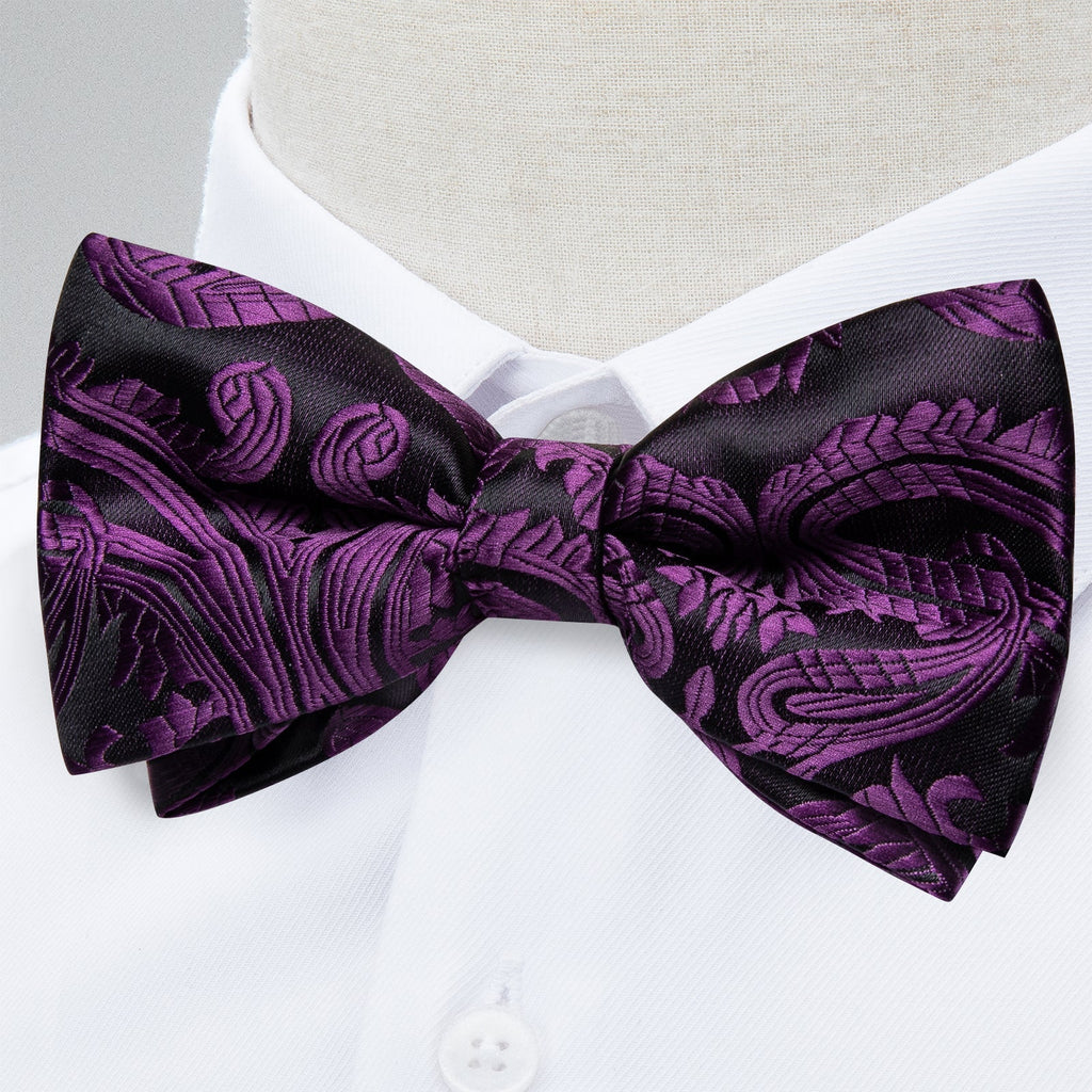 GentCrest Black Paisley Bowtie Set - Image 2