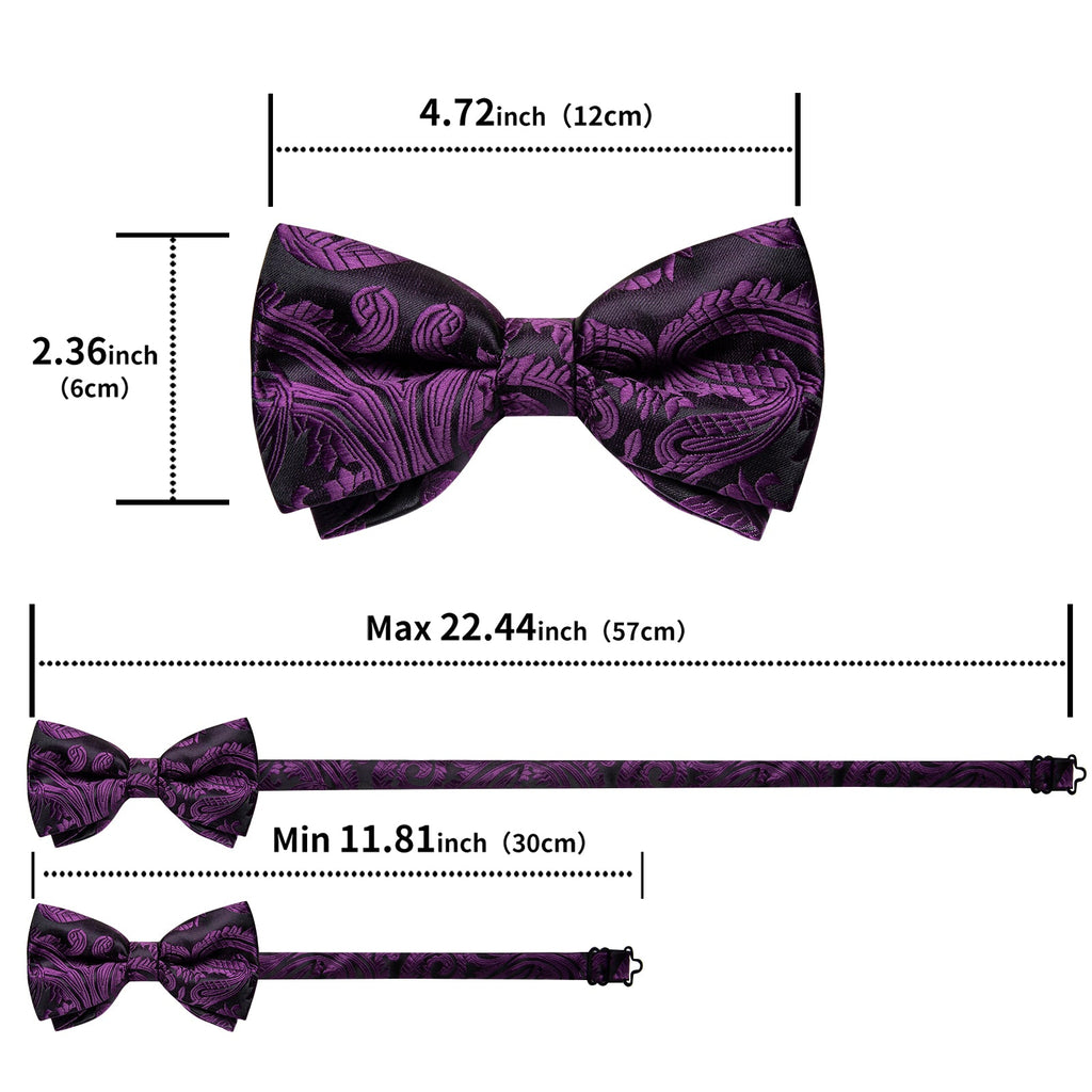 GentCrest Black Paisley Bowtie Set - Image 6