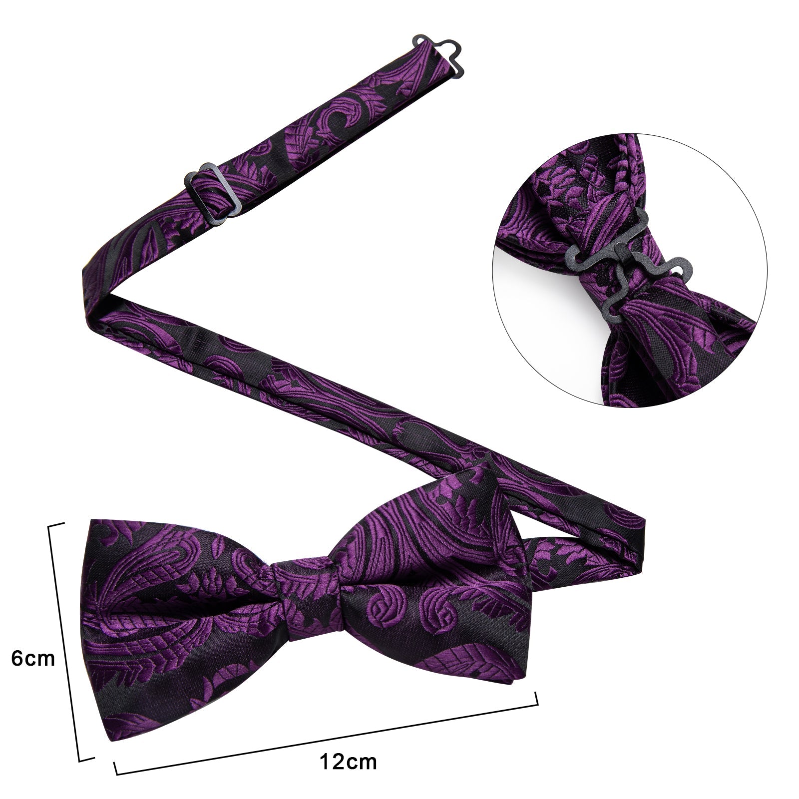 GentCrest Black Paisley Bowtie Set - Image 7