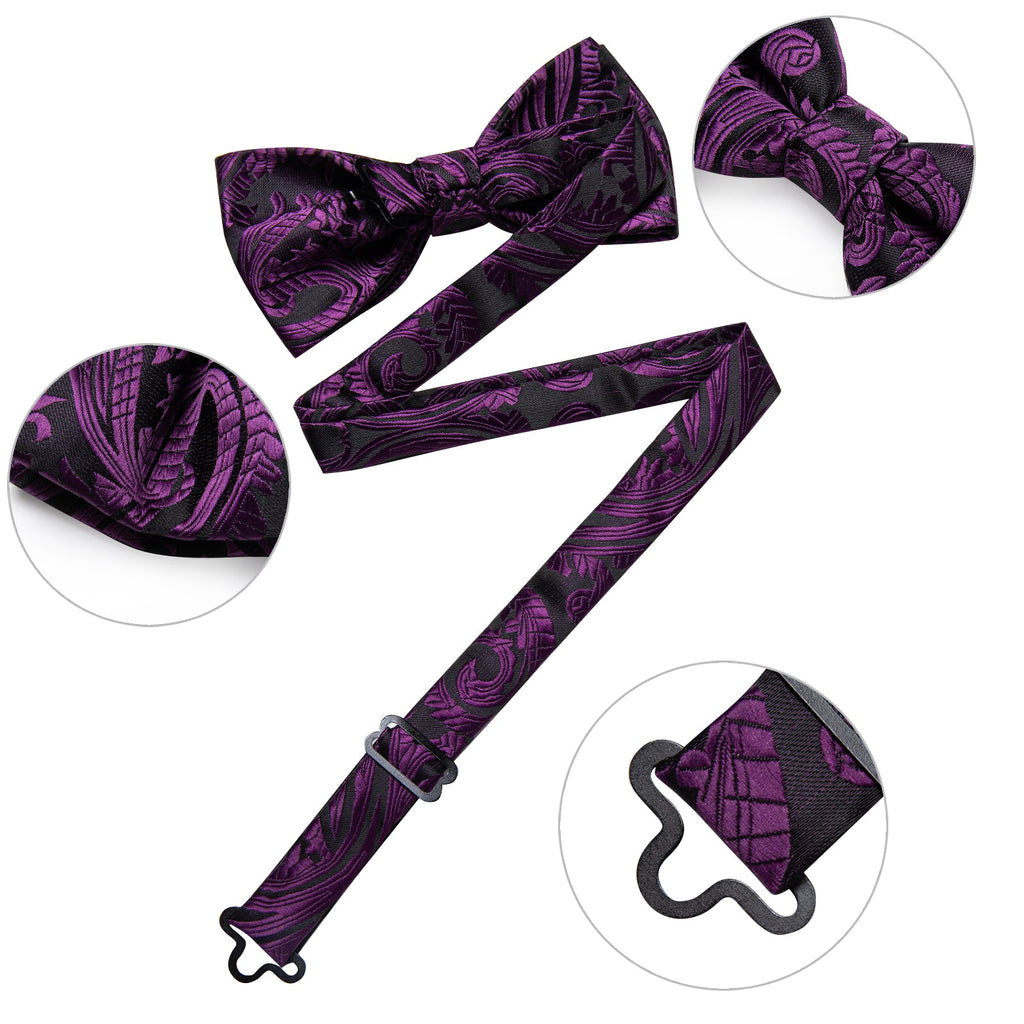 GentCrest Black Paisley Bowtie Set - Image 8