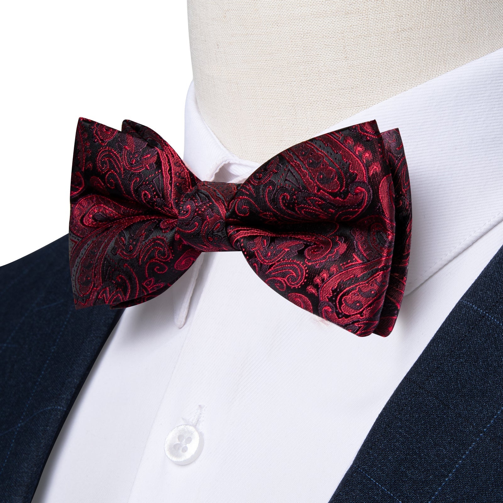 GentCrest Red Paisley Bowtie Set - Image 3
