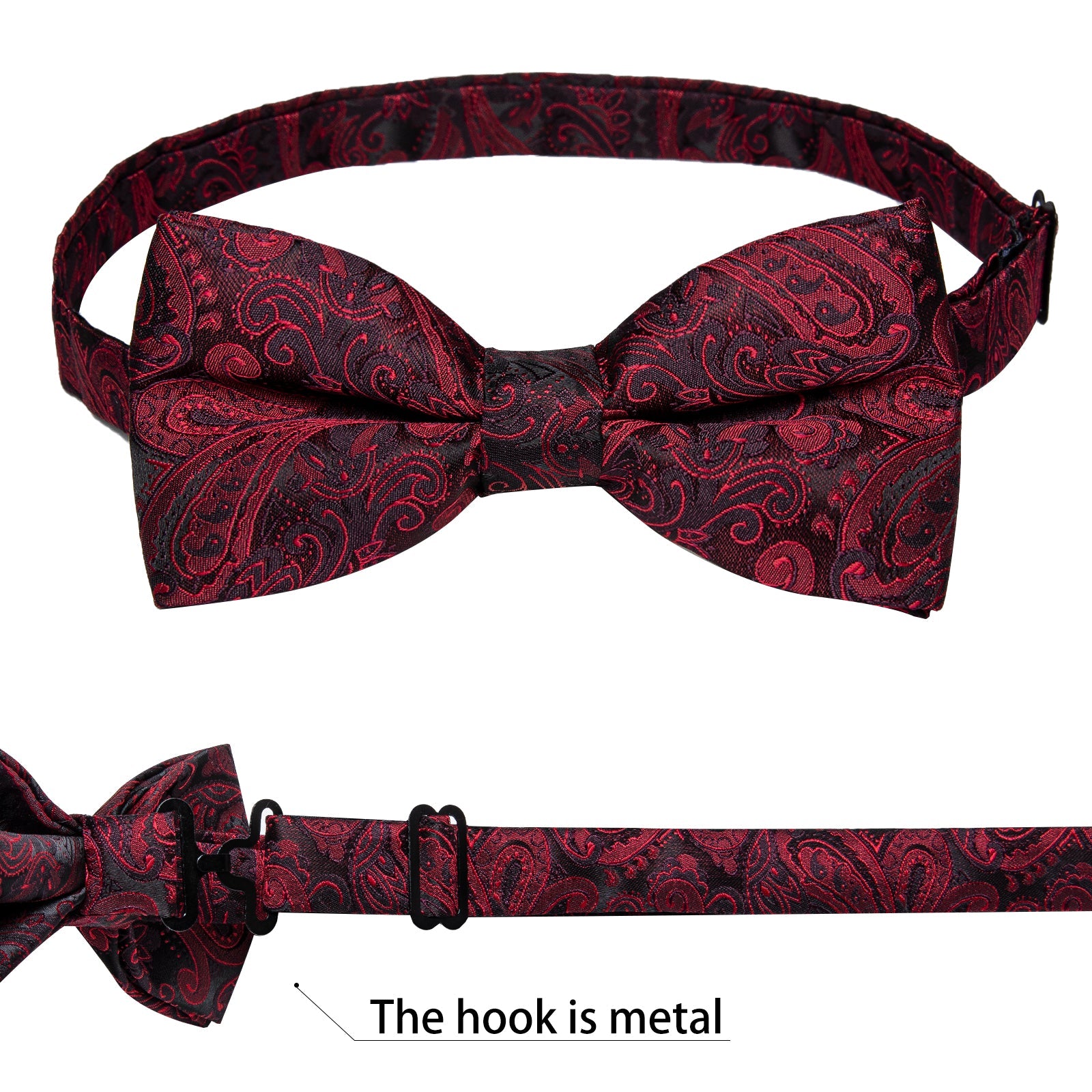 GentCrest Red Paisley Bowtie Set - Image 5
