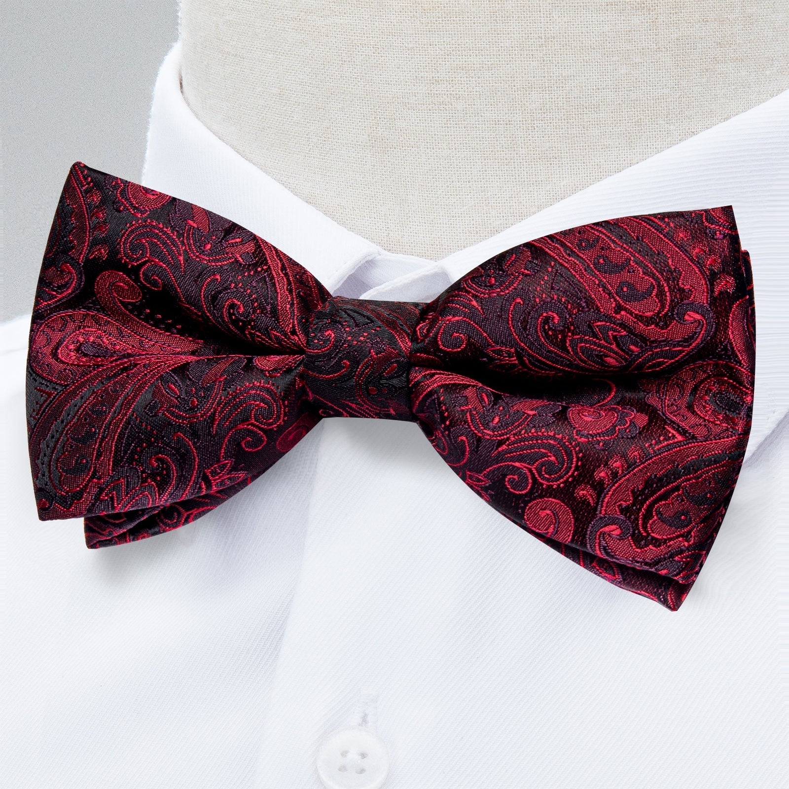 GentCrest Red Paisley Bowtie Set - Image 2