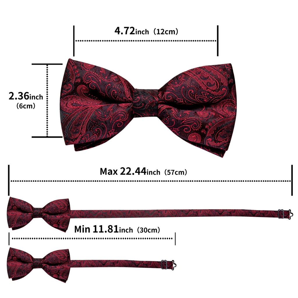 GentCrest Red Paisley Bowtie Set - Image 6