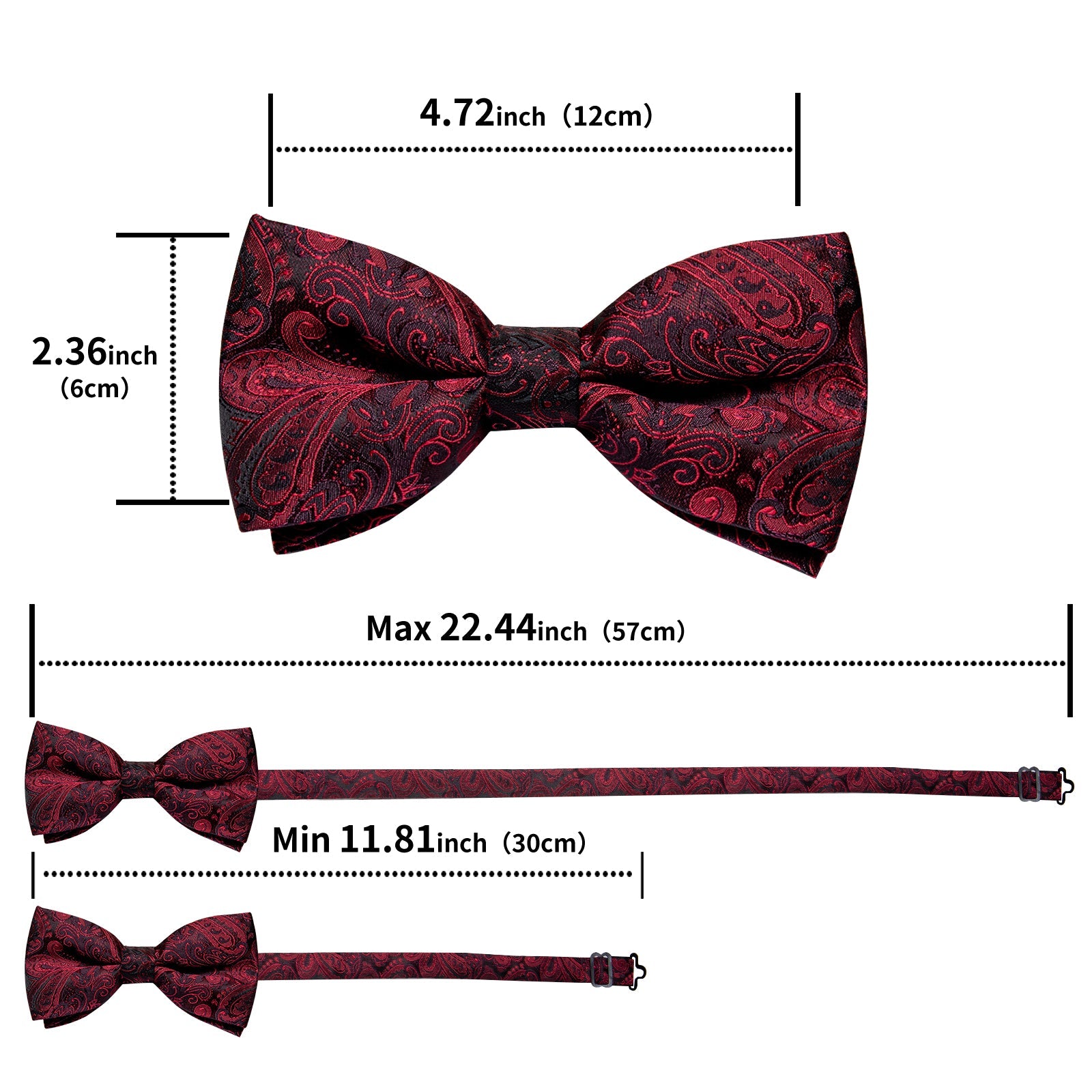 GentCrest Red Paisley Bowtie Set - Image 6
