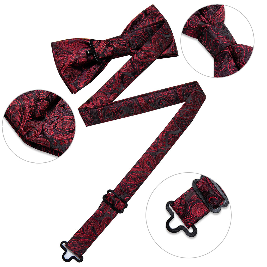 GentCrest Red Paisley Bowtie Set - Image 8