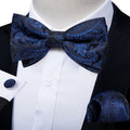 GentCrest Blue Paisley Bowtie Set - Image 1
