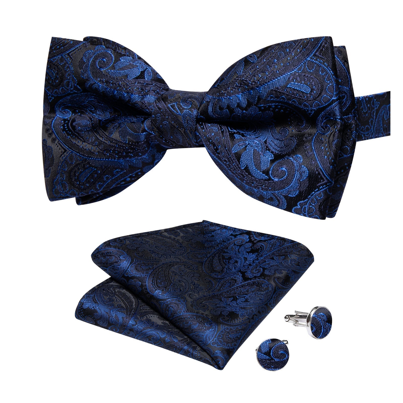 GentCrest Blue Paisley Bowtie Set - Image 4