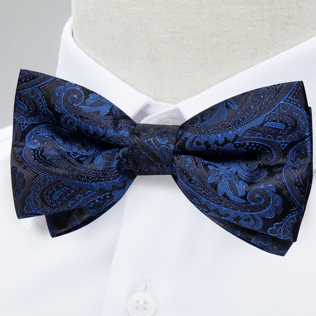 GentCrest Blue Paisley Bowtie Set - Image 2