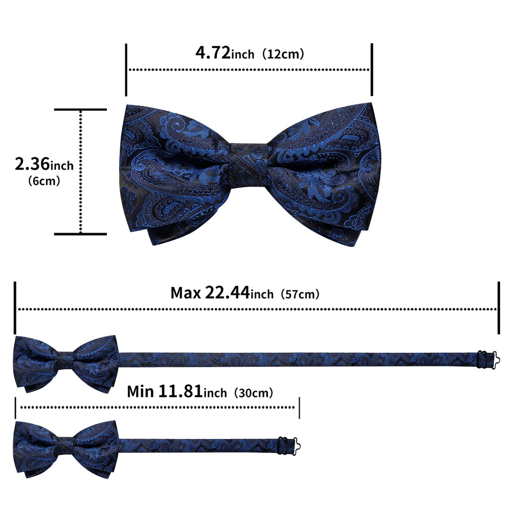 GentCrest Blue Paisley Bowtie Set - Image 6