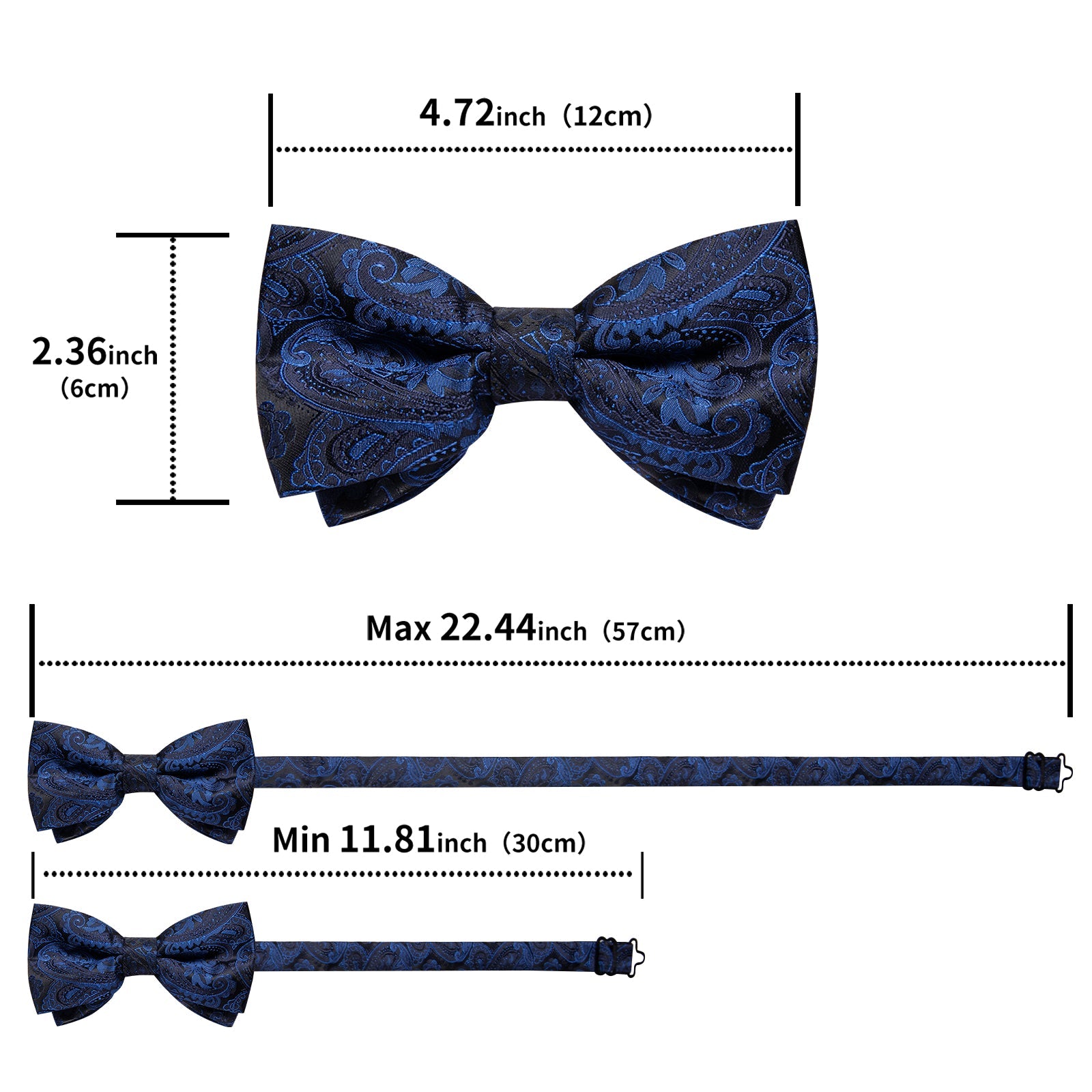 GentCrest Blue Paisley Bowtie Set - Image 6