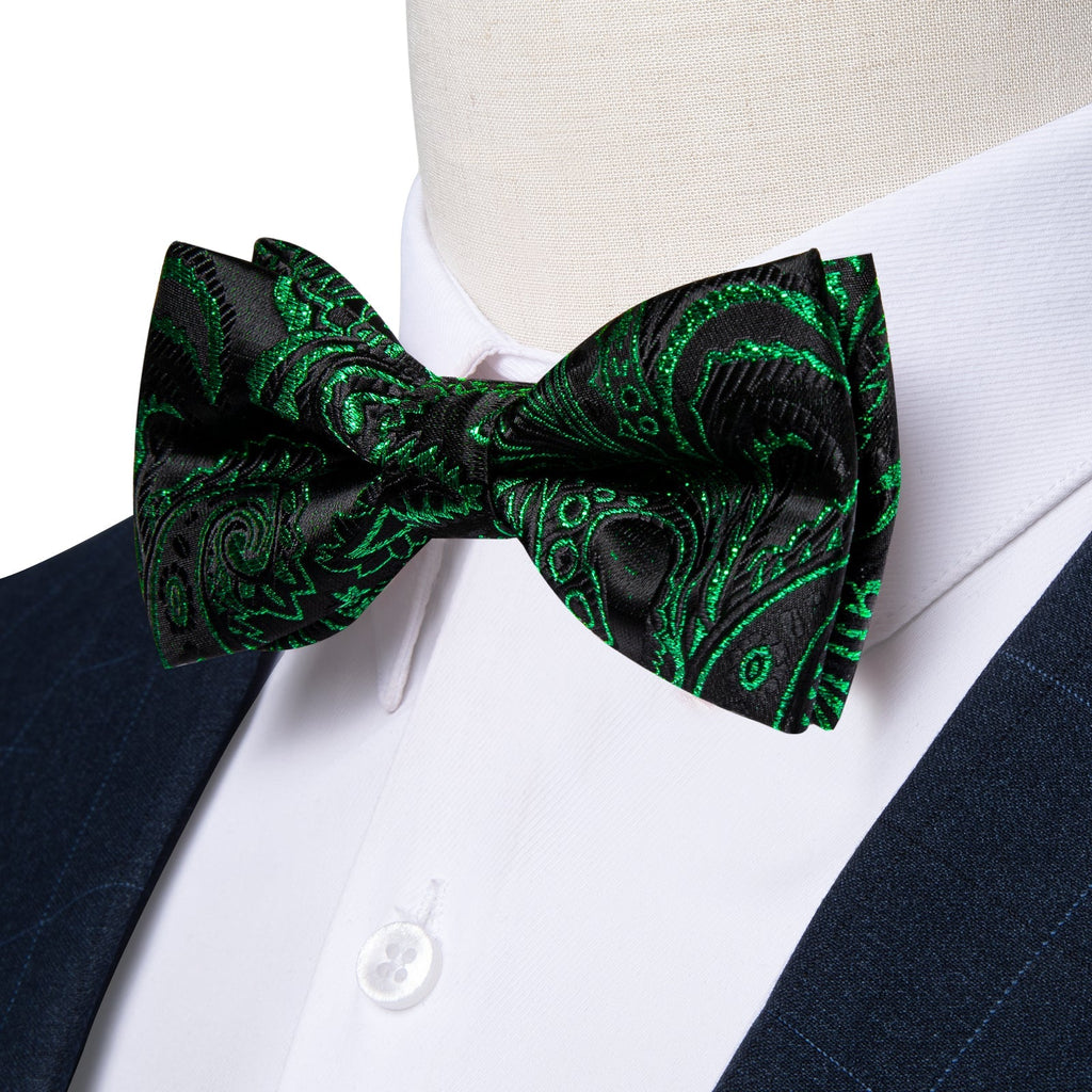 GentCrest Black Paisley Bowtie Set - Image 2