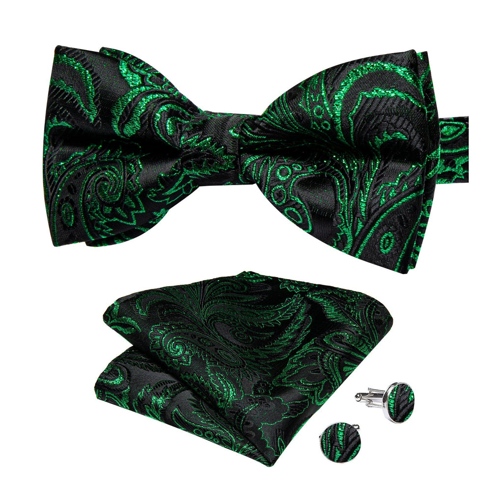 GentCrest Black Paisley Bowtie Set - Image 4