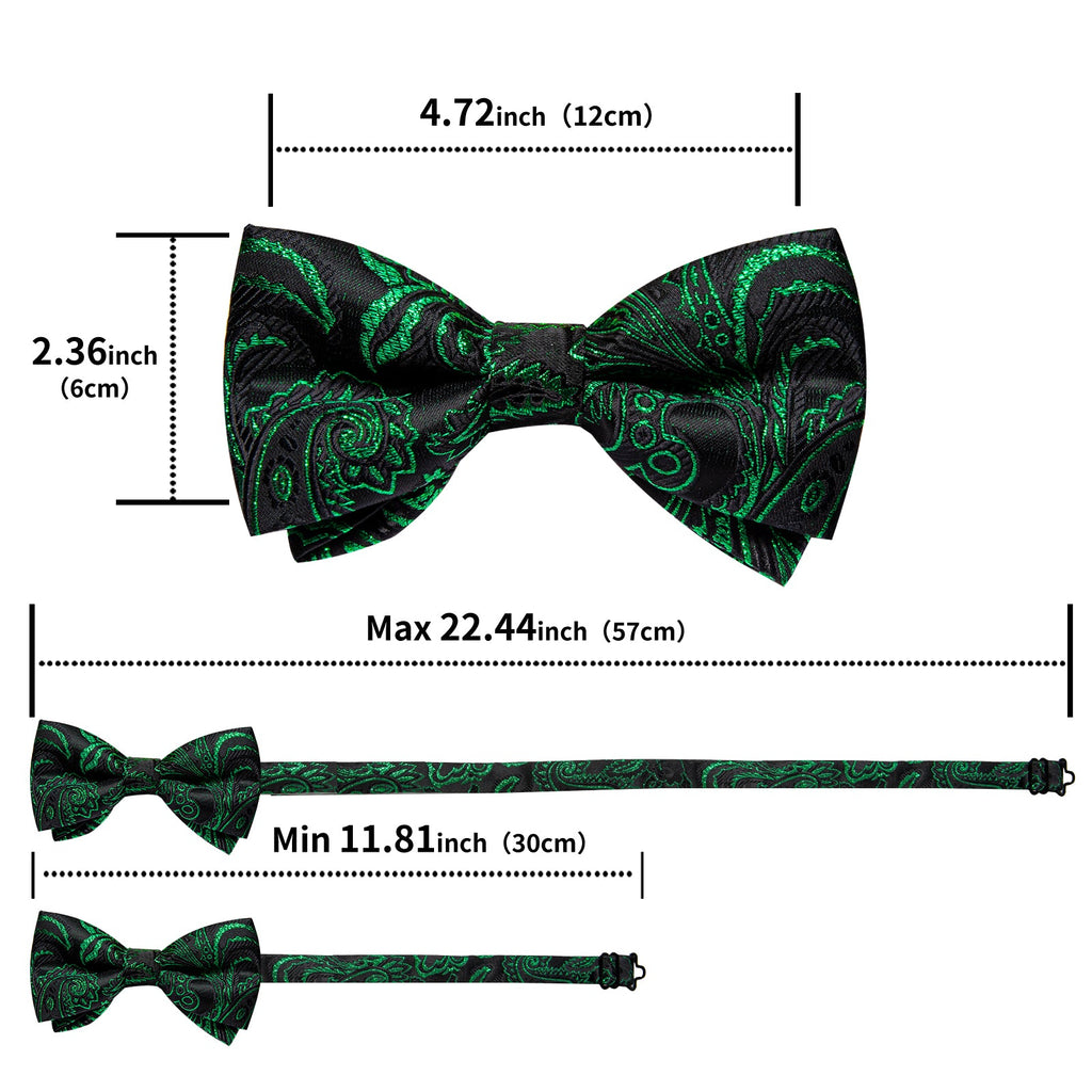 GentCrest Black Paisley Bowtie Set - Image 6