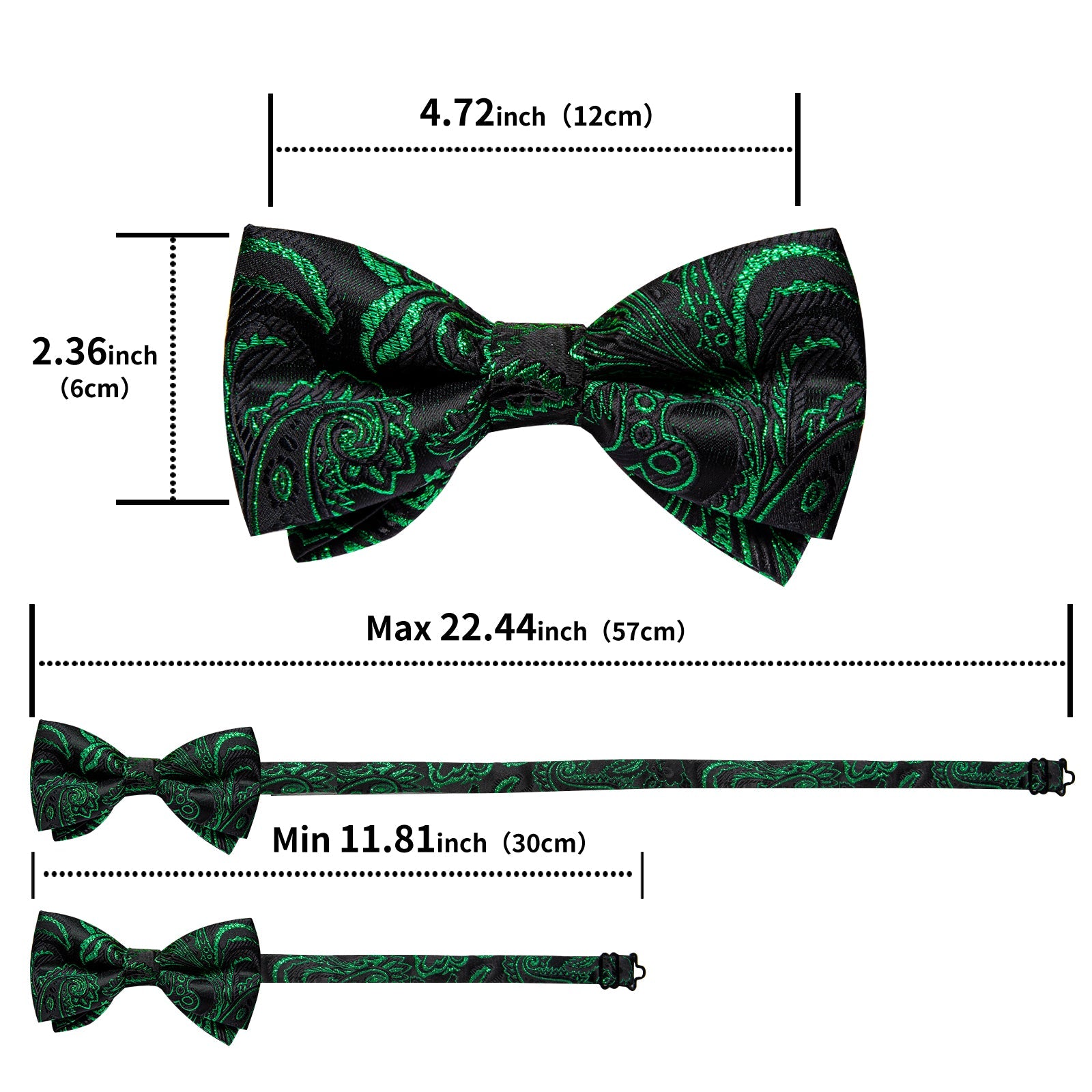 GentCrest Black Paisley Bowtie Set - Image 6