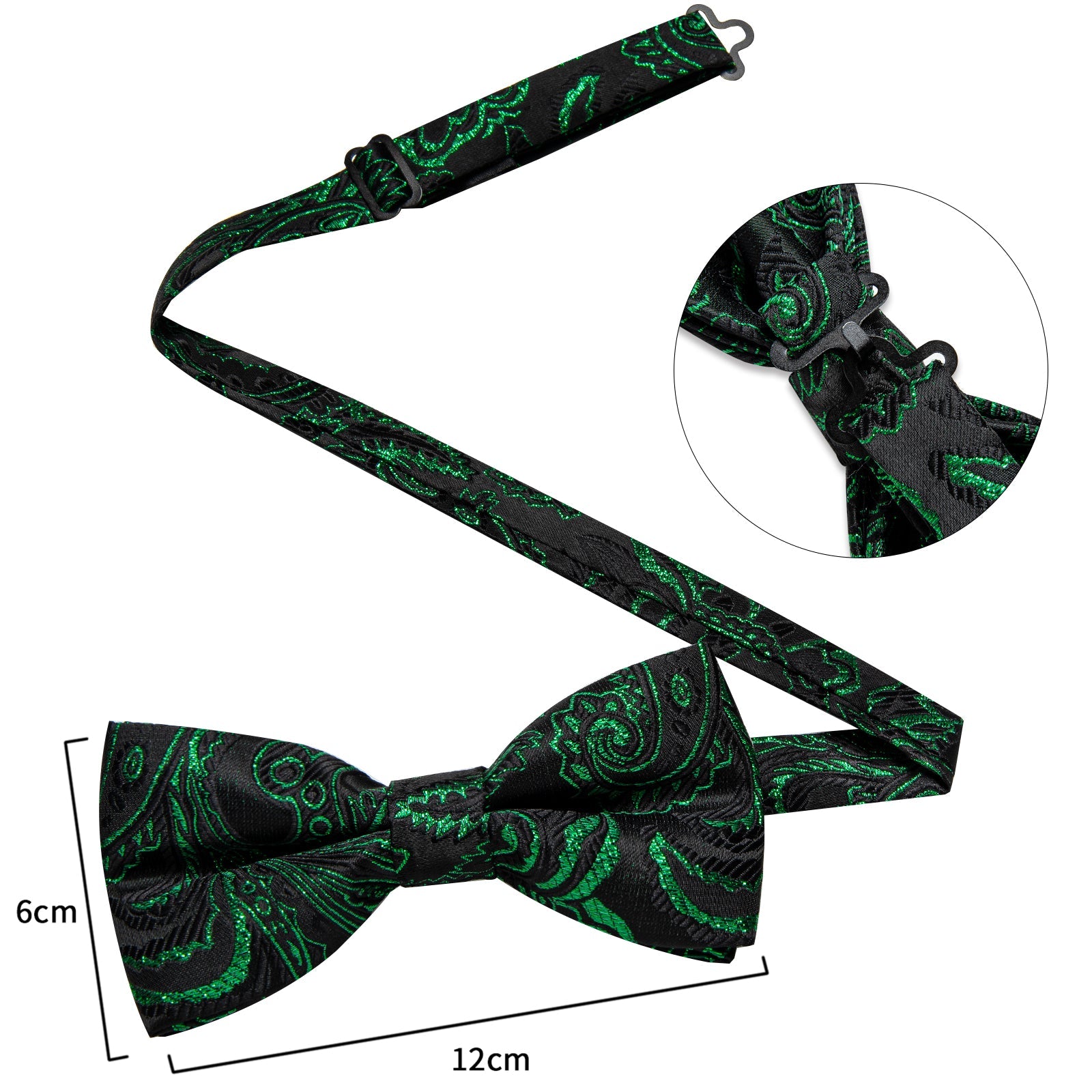GentCrest Black Paisley Bowtie Set - Image 7