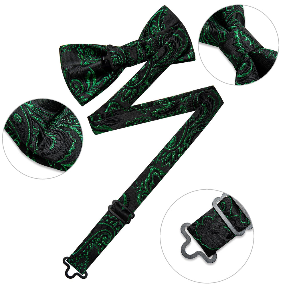 GentCrest Black Paisley Bowtie Set - Image 8
