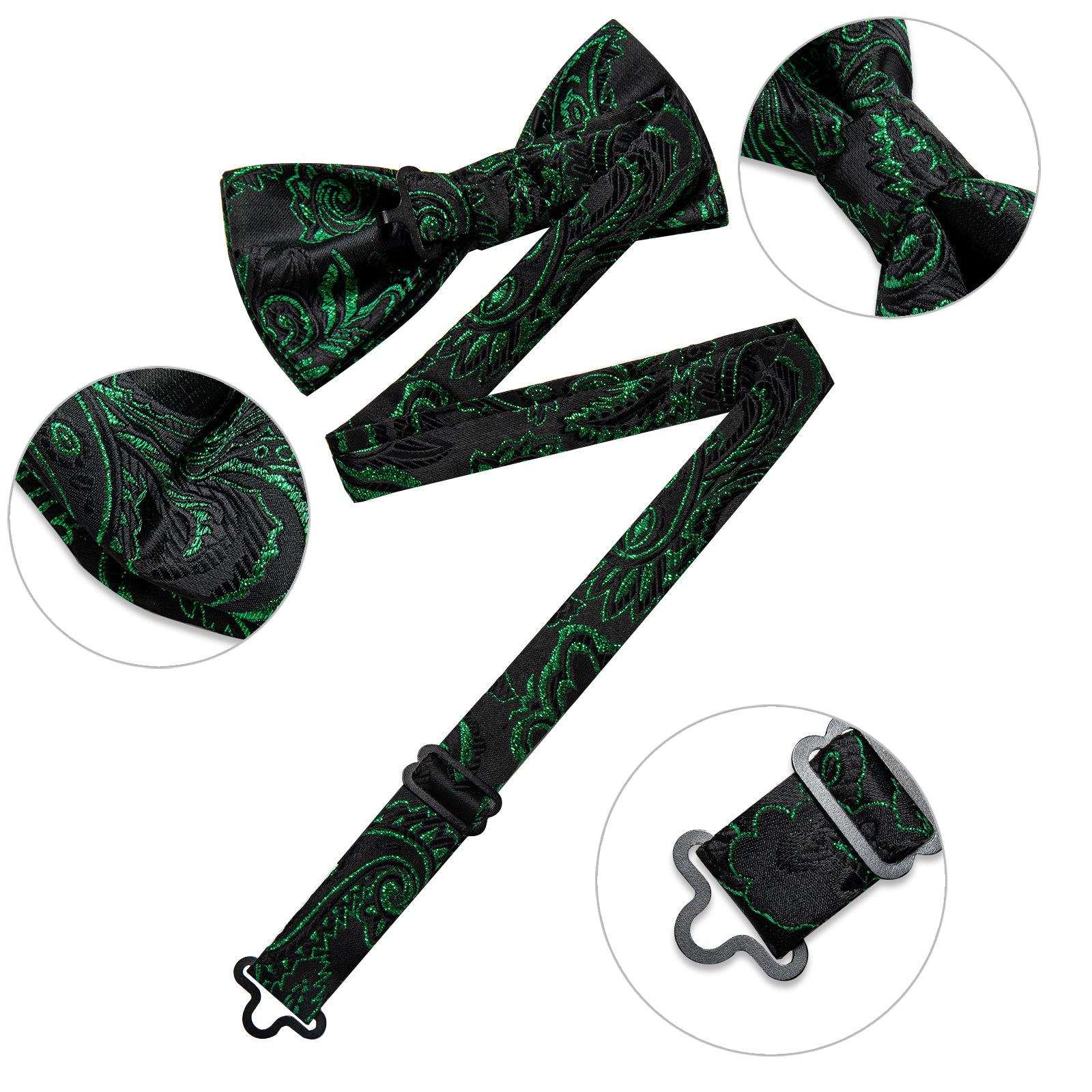 GentCrest Black Paisley Bowtie Set - Image 8