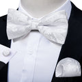 GentCrest White Paisley Bowtie Set - Image 1