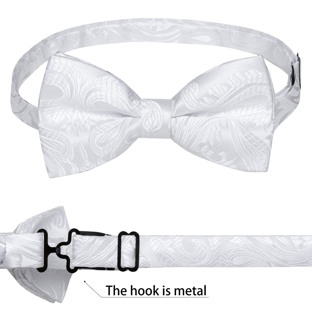 GentCrest White Paisley Bowtie Set - Image 5