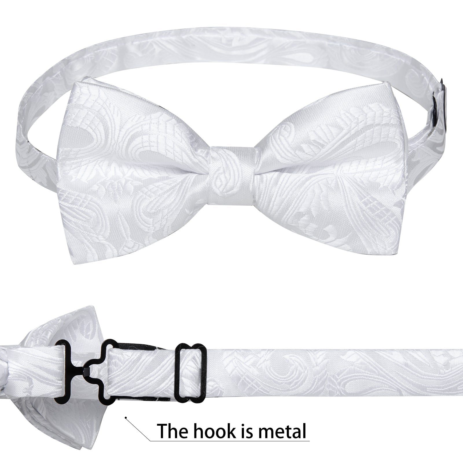 GentCrest White Paisley Bowtie Set - Image 5