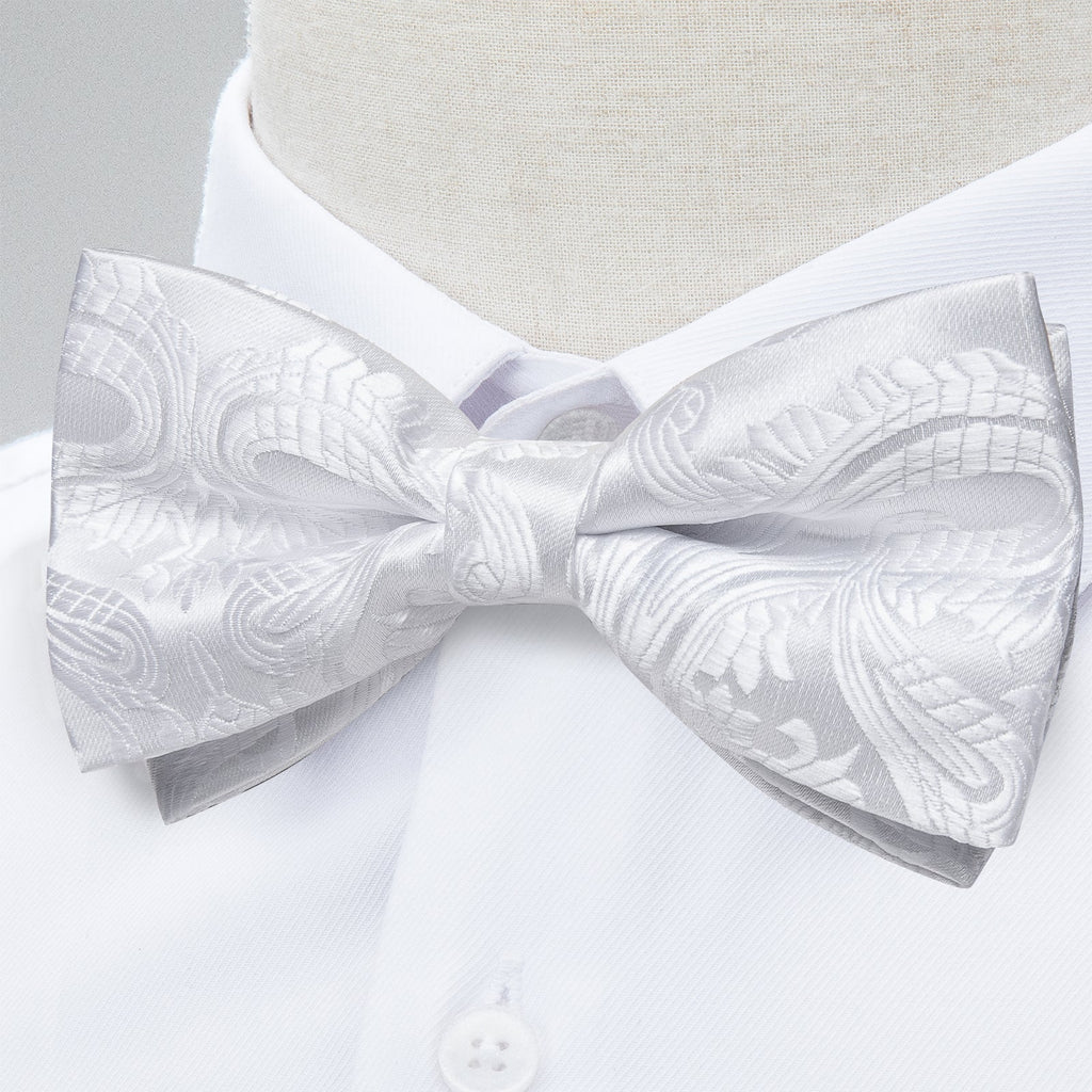 GentCrest White Paisley Bowtie Set - Image 2