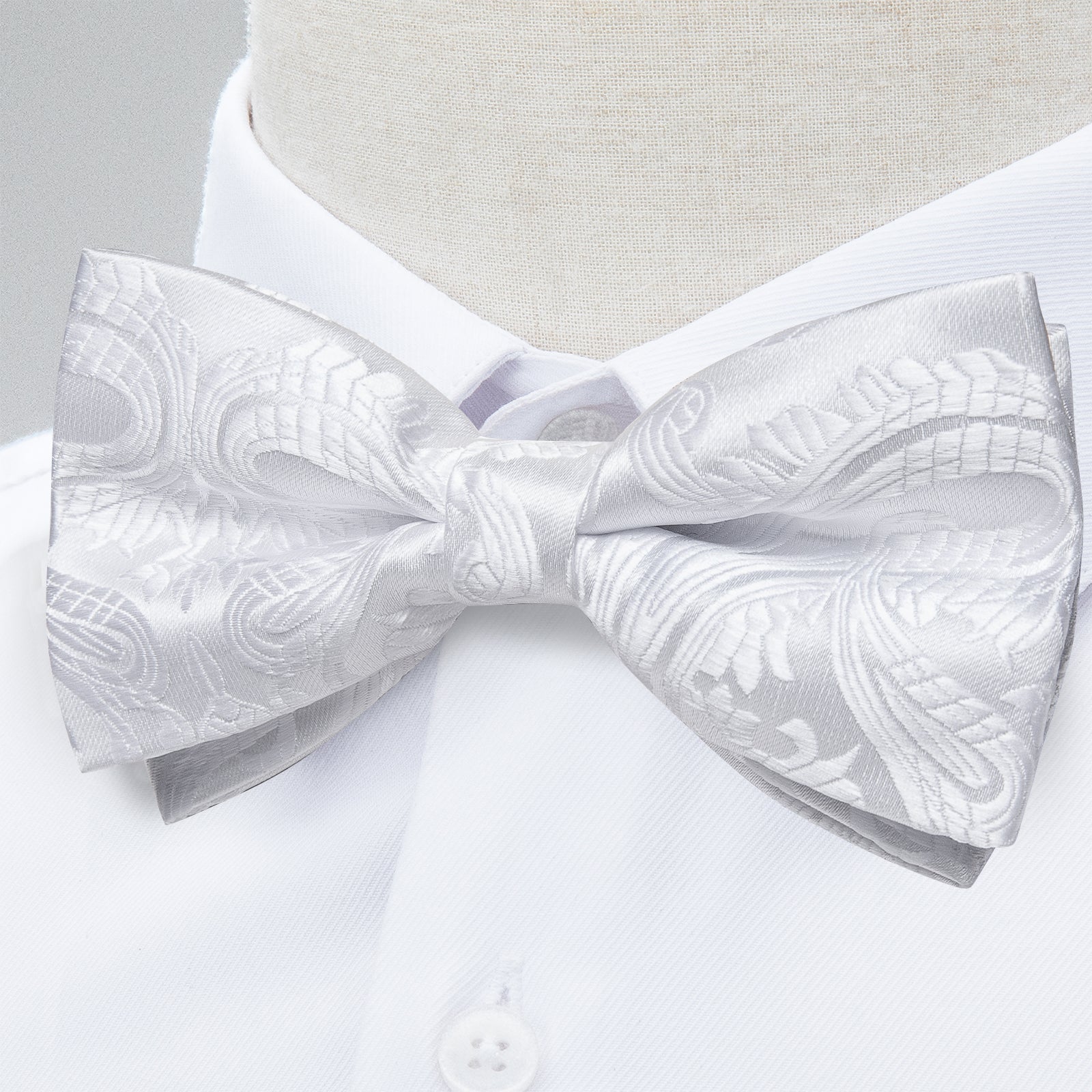 GentCrest White Paisley Bowtie Set - Image 2