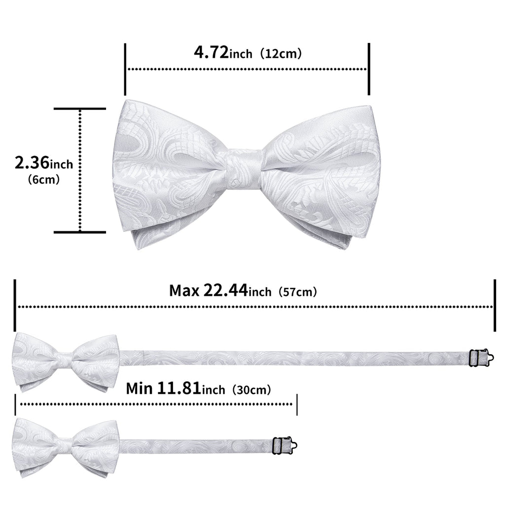 GentCrest White Paisley Bowtie Set - Image 6