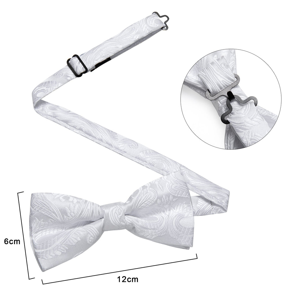 GentCrest White Paisley Bowtie Set - Image 7