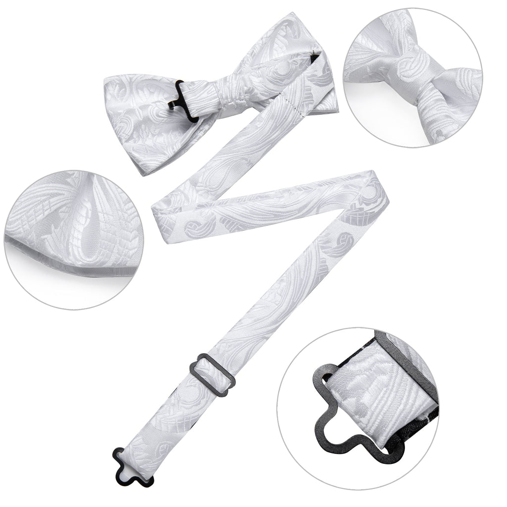 GentCrest White Paisley Bowtie Set - Image 8