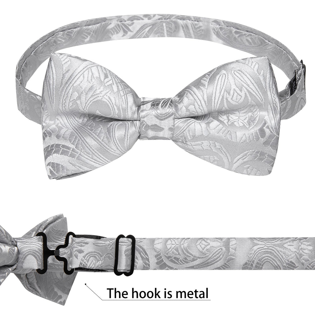 GentCrest Grey Paisley Bowtie Set - Image 5