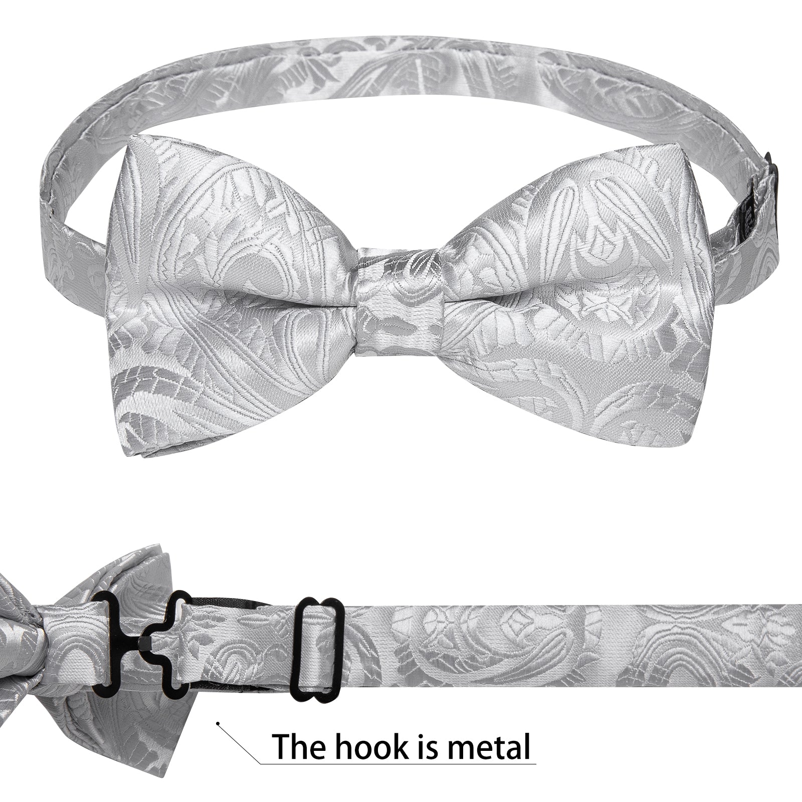 GentCrest Grey Paisley Bowtie Set - Image 5