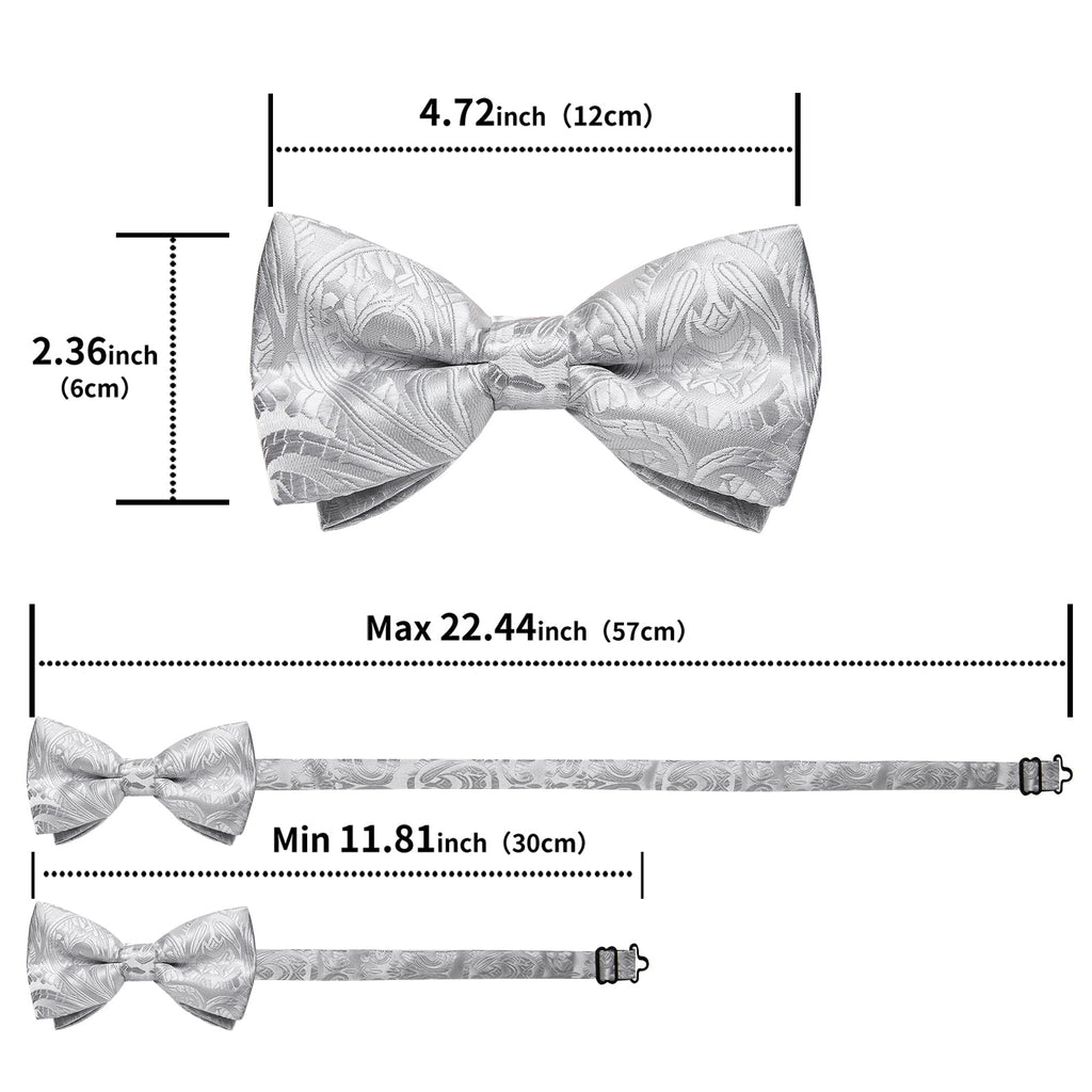 GentCrest Grey Paisley Bowtie Set - Image 6