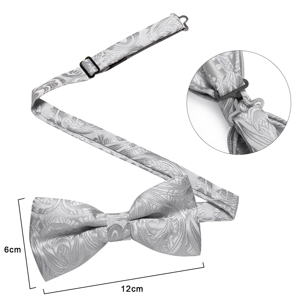 GentCrest Grey Paisley Bowtie Set - Image 7