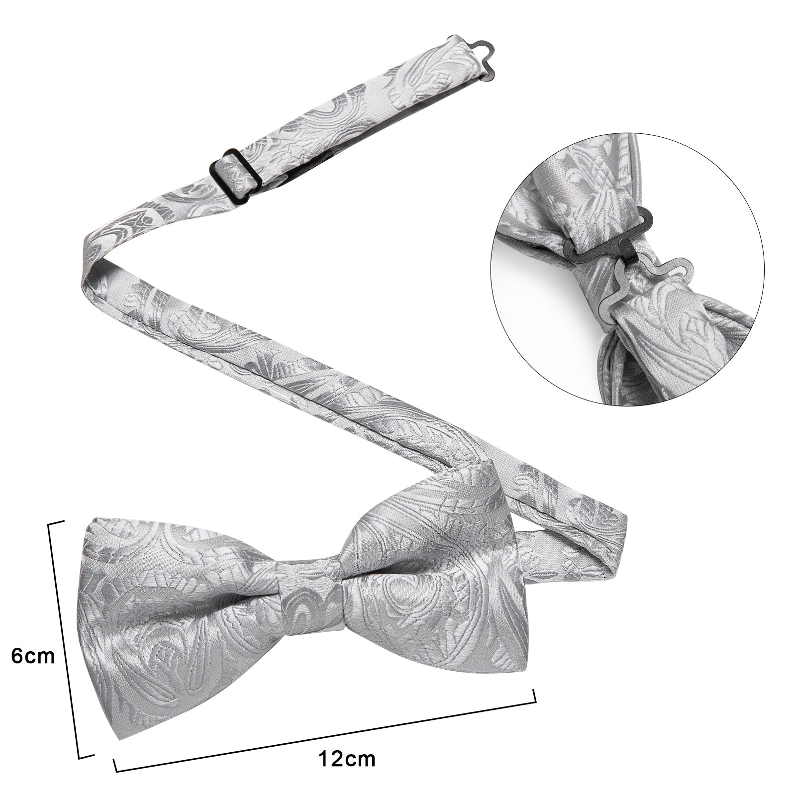 GentCrest Grey Paisley Bowtie Set - Image 7
